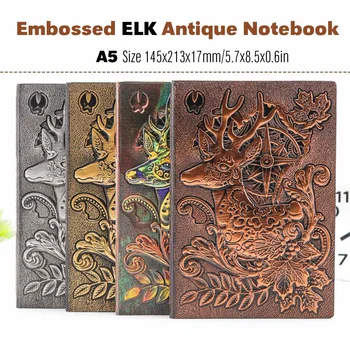 

Anaglyph Gilding Elk Notebook Retro Planner Bronze Book School Supplies Office Culture And Education