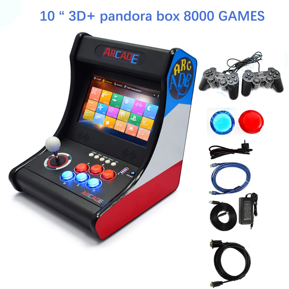 10 "Pandora Arcade Box 3D Wifi 10000 Giochi Cabinet Machine Support 4 Giocatori Joystick Arcade Button Arcade Console Bartop