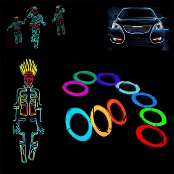 

Dozzlor 7 Colors 1M Light String Car Decoration Cold Light Strip DIY Luminous Clothing Light Shoes Home Decoration Light String