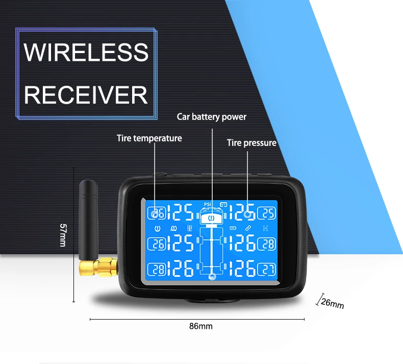 CAREUD U901 грузовик TPMS lcd Беспроводная система контроля давления в шинах с 6 внешними датчиками сменная батарея
