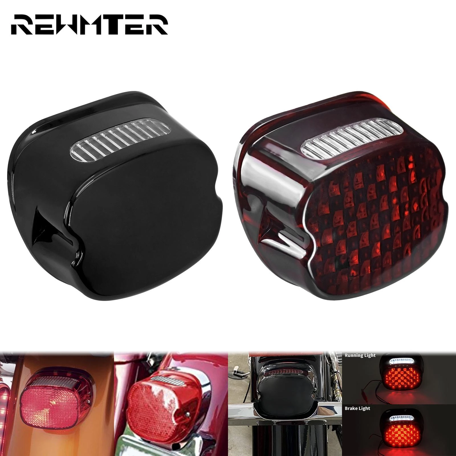 Led Brake Tail Light For Harley Sportster Dyna Fat Boy Flstf Night