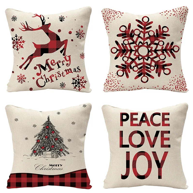 

Yaapeet 1pc Christmas Cushion Cover for Party Polyester Christmas Tree Throw Pillow Case Pretty Festival Cushion Decorative