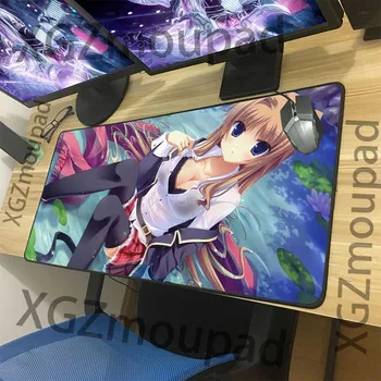 

XGZ Lace Underwear Temptation Sexy Girl Anime Large Mouse Pad Black Exquisite Lock Edge Computer Table Mat Speed Rubber Non-slip
