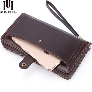 

Quenya Luxury Brand Men's Long Wallet 100% Genuine Leather Clutch Wallet For Male Card Holder Travel Purse Phone case Carteira
