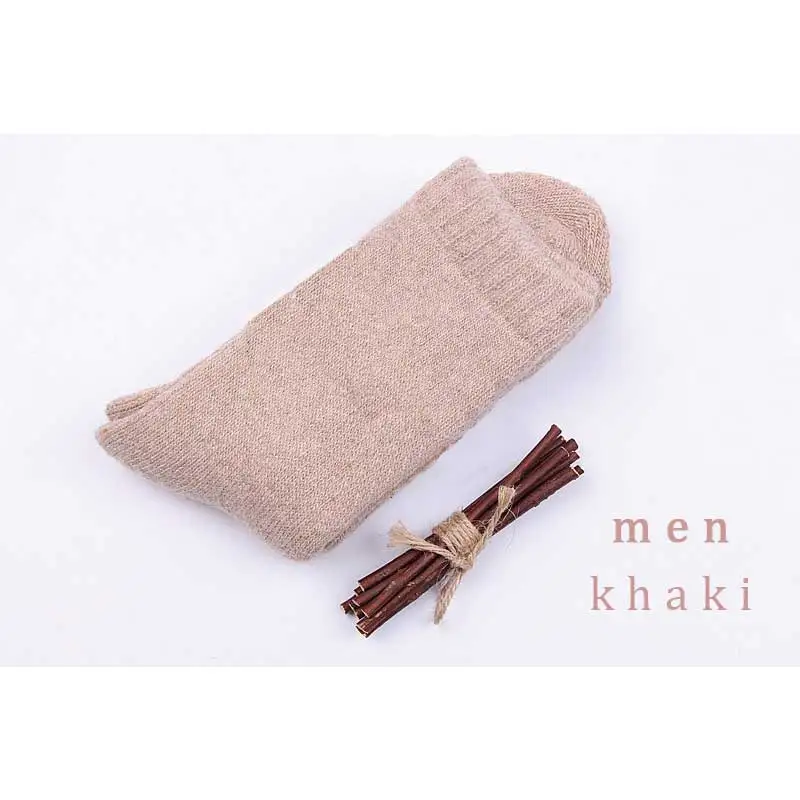 khaki-men Новые зимние мужские и женские носки ярких цветов, толстые кашемировые однотонные короткие мягкие повседневные носок для сна, толстые теплые носки для мужчин и женщин - Цвет: khaki-men