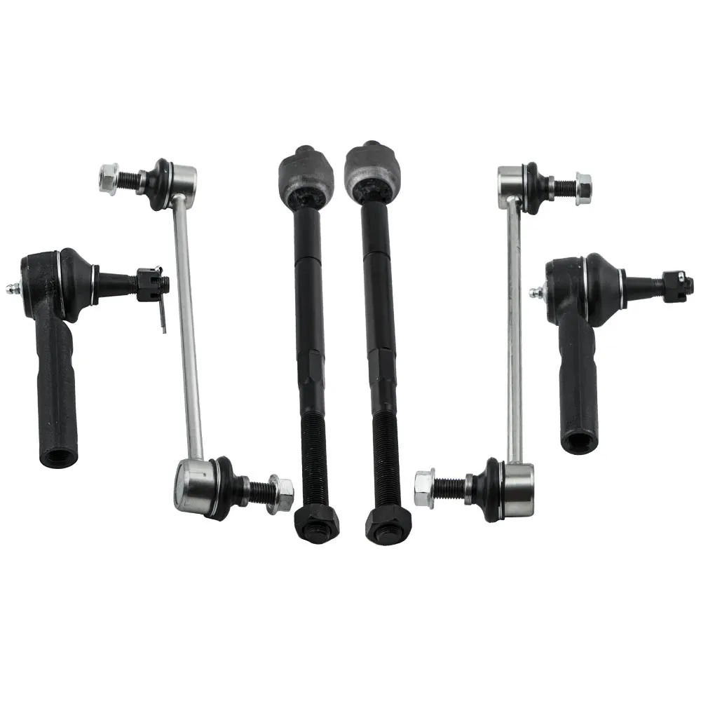 6pcs Front Inner & Outer Tie Rod And Sway Bar Link Kit For Dodge