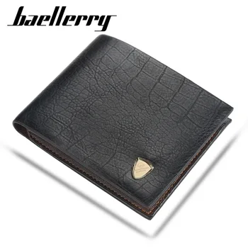 

Baellerry Vintage Men Wallets Leather Card Holder Designer Wallet Men Bifold Minimalist Photo Small Wallets and Purses