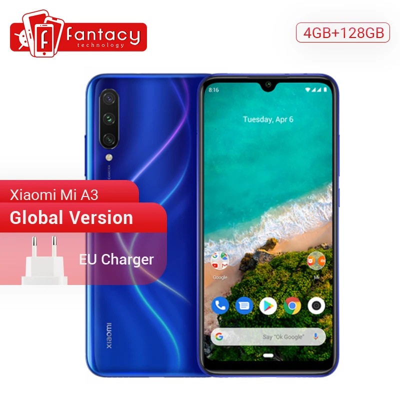 Новая глобальная версия Xiaomi mi A3 mi A3 4GB 128GB Смартфон Snapdragon 665 48MP Тройная камера 32MP фронтальная камера 6,08" AMOLED