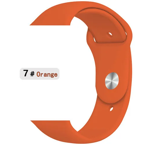 orange 7 Спортивный ремешок для apple watch band 44 мм 40 мм correa iwatch band 42 мм 38 мм силиконовый браслет apple watch 5 4 3 2 1 Аксессуары - Цвет ремешка: orange 7