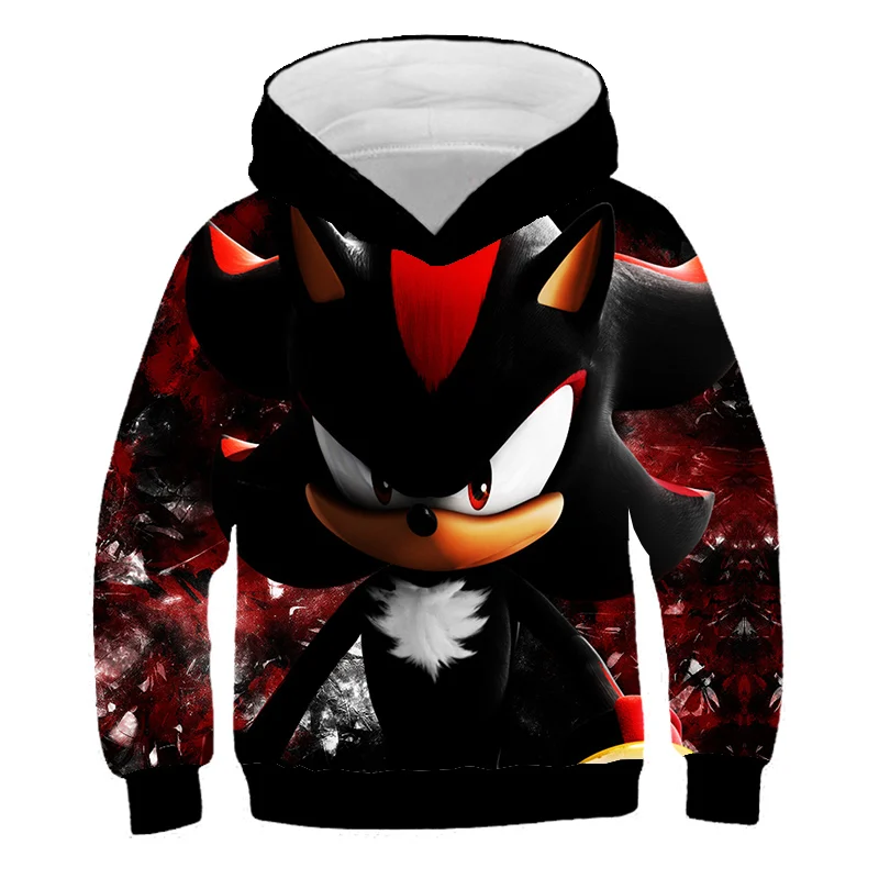 Худи Sonic с рисунком ежика для девочек подростков длинным рукавом Осень зима мультяшный синий 3D Рисунок