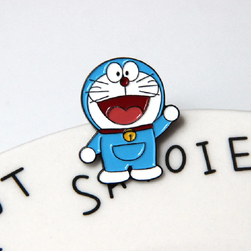 Аниме Doraemon булавки и броши Милая брошь булавка лацкан рюкзак сумки значок одежда шляпа подарок для женщин детская мода ювелирные изделия