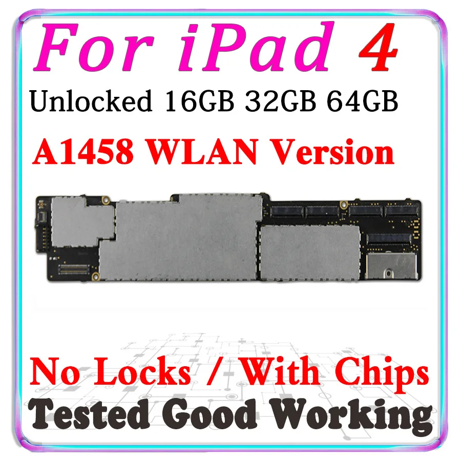 A1458 WLAN версия для iPad 4 материнская плата 16 ГБ 32 64 Гб 128 оригинальная