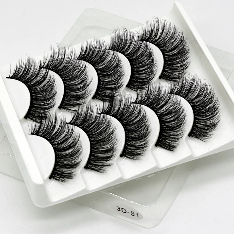 

5 Pairs Lashes 3D Mink False Eyelashes Natural/Thick Long Eye Lashes Wispy Makeup Beauty Extension Tools
