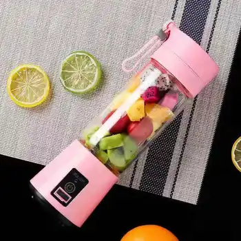 

380ml 4/6 Blades Portable Electric Fruit Juicer Home USB Rechargeable Juice Cup Smoothie Maker Blenders Machine Sports Bottle