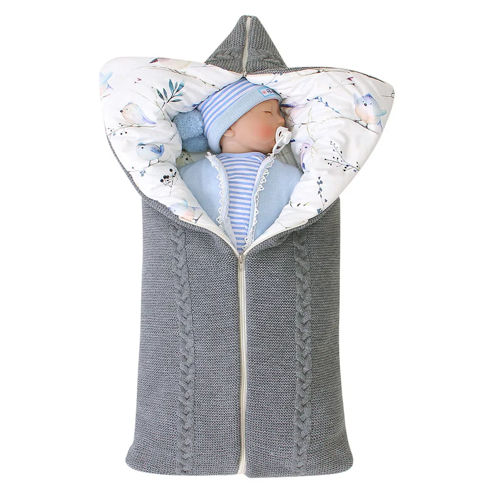 Детская коляска, спальный мешок, зимний теплый спальный мешок с капюшоном для новорожденных