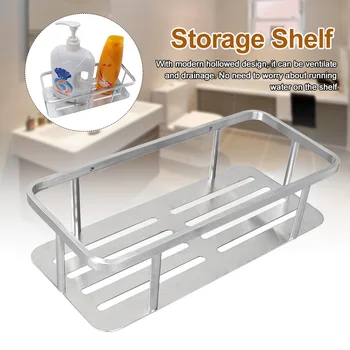 

Corner Waterproof Stainless Steel Shower Caddy Basket Drain Wall Mounted Rustproof Multifunction Home Bathroom Self Sticky