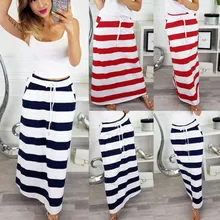 *#Best Price Autumn Womens Fashion Stripe Hight Waist Maxi Long Skirt Polyester Lace-Up Ankle-Length with pants pocket Skirt *#Best Price Autumn Womens Fashion Stripe Hight Waist Maxi Long Skirt Polyester Lace-Up Ankle-Length with pants pocket Skirt