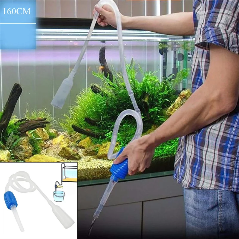 Sifone Per Acquario Serbatoio Di Pesce Sifone Aspirazione Del Vuoto Pompa Dell'Acqua Scambiatore D'Acqua Semiautomatico Accessori Per Filtri Acqua Ghi