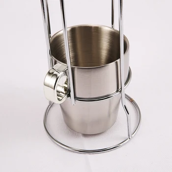 

Kitchen Accessories Stainless Steel Coffee Mug Solid Color Coffee Cup Set 6 Cups with Cup Holder Cups and Mugs
