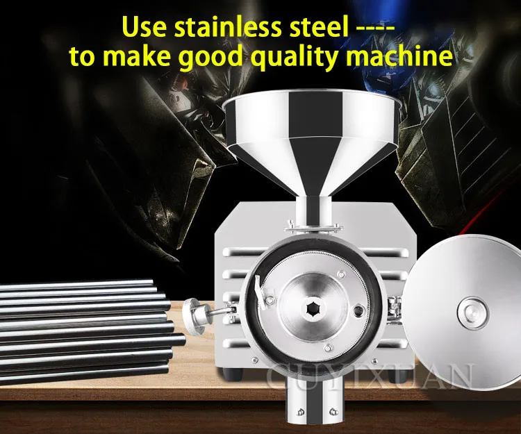Commercial Fully automatic grinder stainless steel Dry grinding Superfine grinder Multifunction Medicinal herbs cereals Grinder