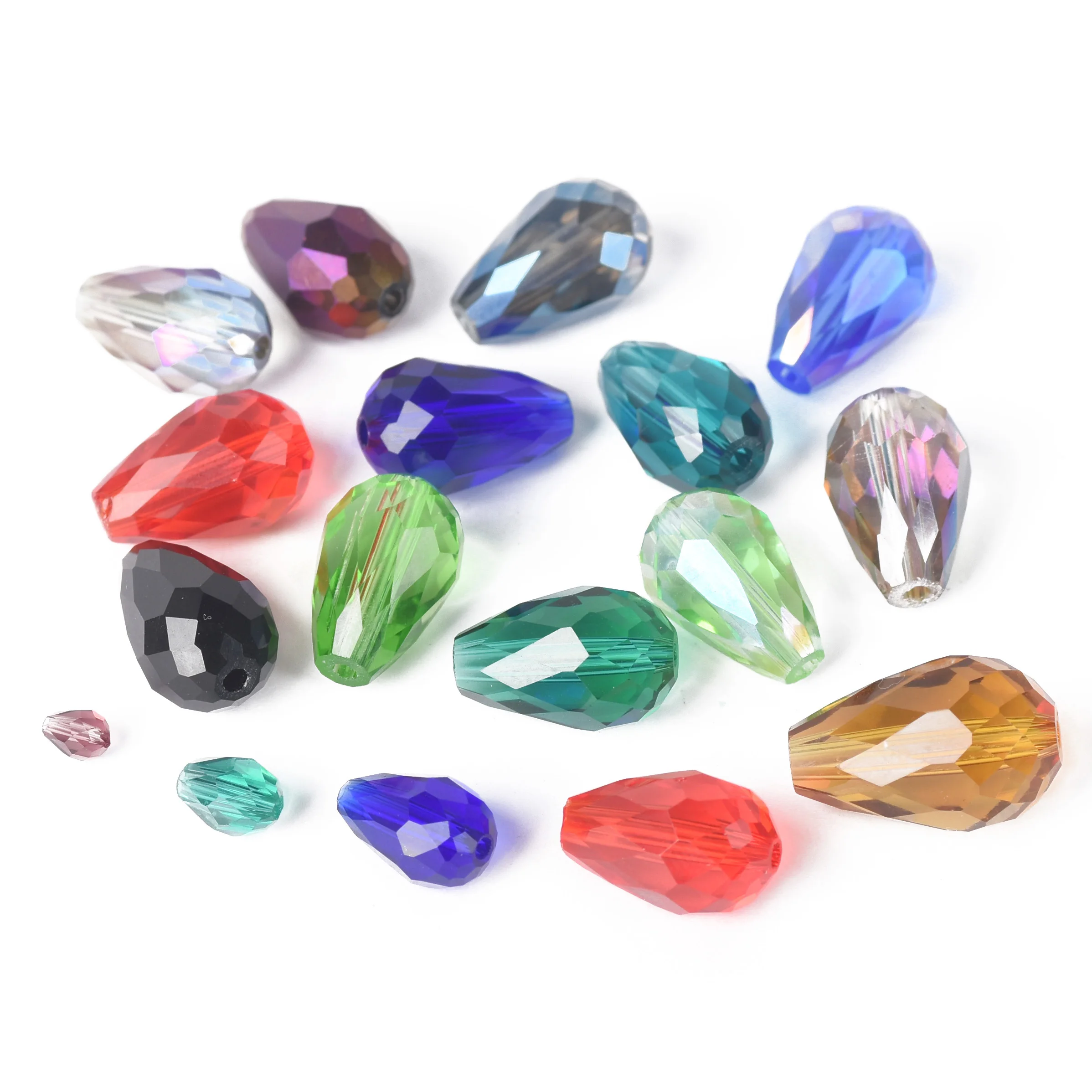 Teardrop Pear Shape Faceted Crystal Glass 5x3mm 7x5mm 12x8mm 15x10mm 18x12mm Loose Crafts Beads for Jewelry Making DIY