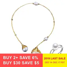 DAIMI Роскошные Ожерелье огромный барокко жемчужина ручной работы ювелирные изделия Жемчужное Колье под шею Collares de moda