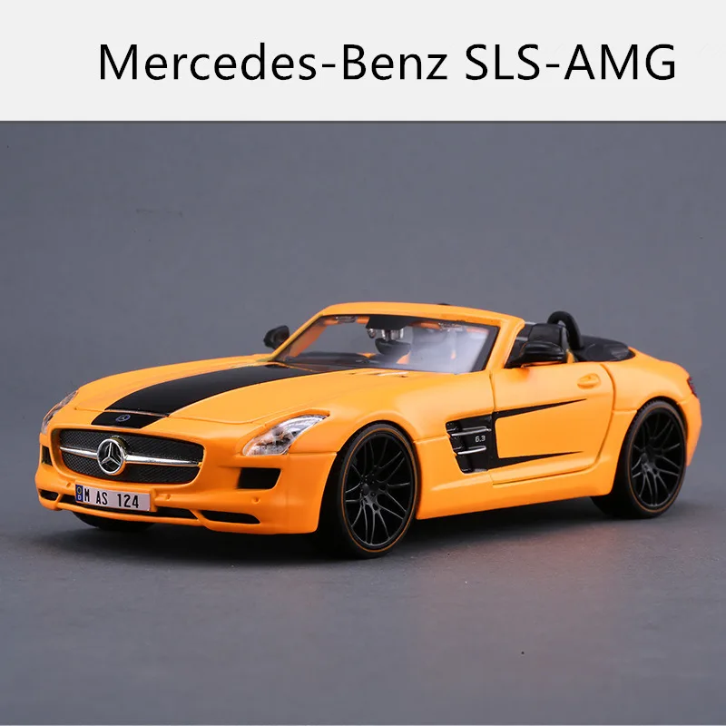 SLS AMG Maisto 1:24 Nissan GTR спортивный автомобиль-трансформер модель автомобиля из сплава Моделирование Украшение автомобиля коллекция Подарочная игрушка - Цвет: SLS AMG