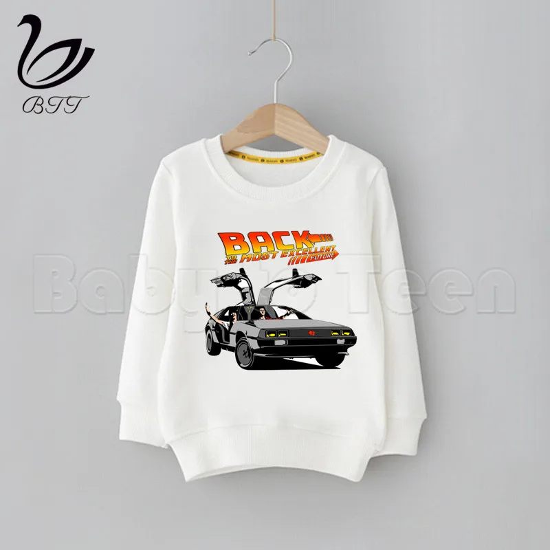 DMC Delorean/худи для маленьких девочек с героями мультфильмов «снова в будущее»; Детский свитер; повседневные толстовки; осенне-зимняя одежда с капюшоном