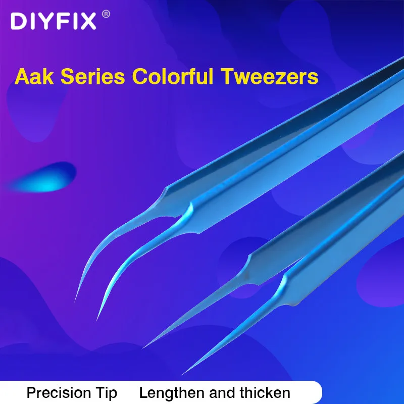 DIYFIX Precison Lengthened Thickened Sharp nose Tweezers Elow Extension