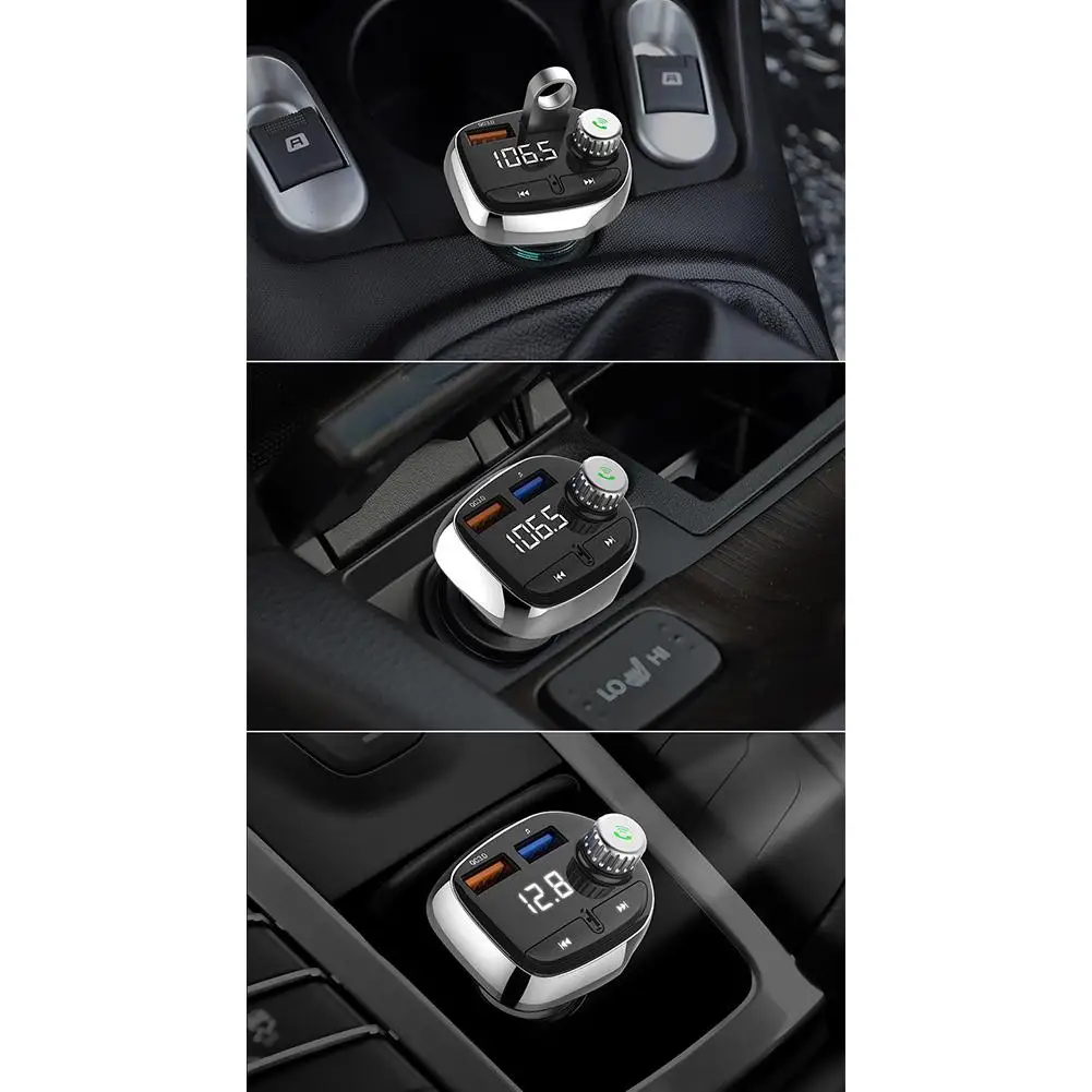1.1 Inch Car Bluetooth MP3 Music Player FM Transmitter QC3.0 Quick Car Charger Automotive Electronic Accessories