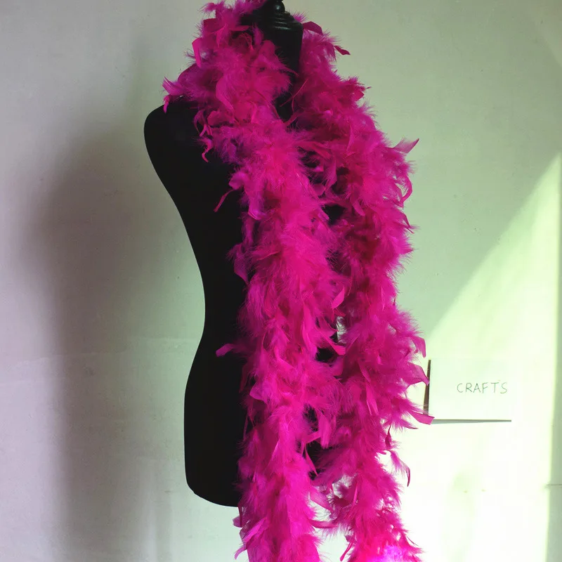 50 г 2 м/в полоску толстые перья боа перо свадебное платье разные цвета - Цвет: Розовый
