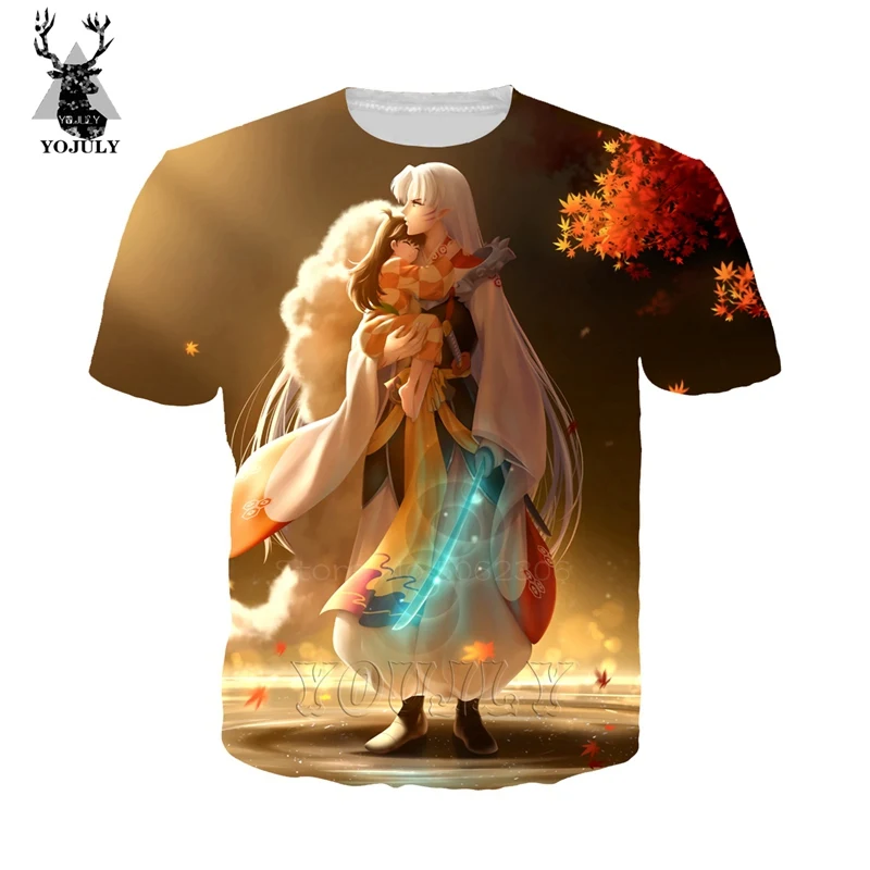 13 Inuyasha футболка Sesshoumaru off white мужское Объёмный рисунок(3D-принт) футболки с аниме рисунком модная одежда в стиле «хип-хоп» с о-образным вырезом с коротким рукавом Уличная Топы A496 - Цвет: 13
