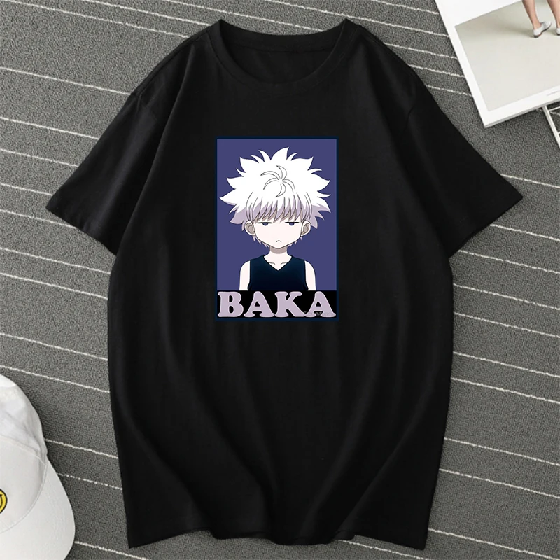 Футболка Hunter X Killua Zoldyck Сапожки в стиле бака аниме футболка 90s Уличная Harajuku Топ Для