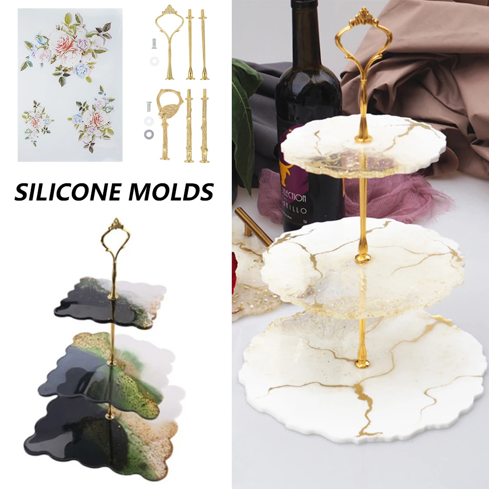 

3PCS Round Coaster Molds for Resin Casting Silicone Coaster Molds for Cake Holder Resin Tray Coaster Mold Kit