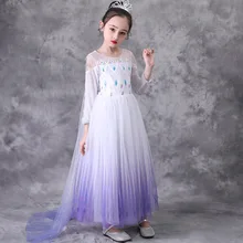 

Frozen Princess Dresses Baby Girls Christmas Party Costume Cloak Noble Dress Anime Snow White Aisha Cosplay Clothing Gauze Print