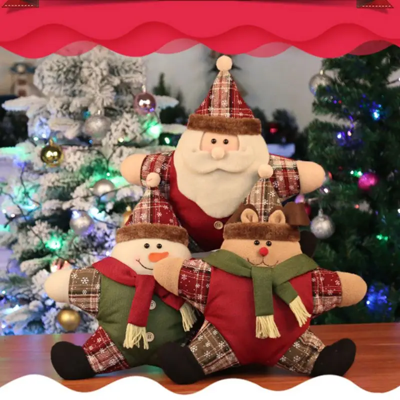 Милая Подушка с рисунком Санта Клауса, снеговика, оленя, плюшевая теплая подушка для домашнего автокресла, рождественские подарки