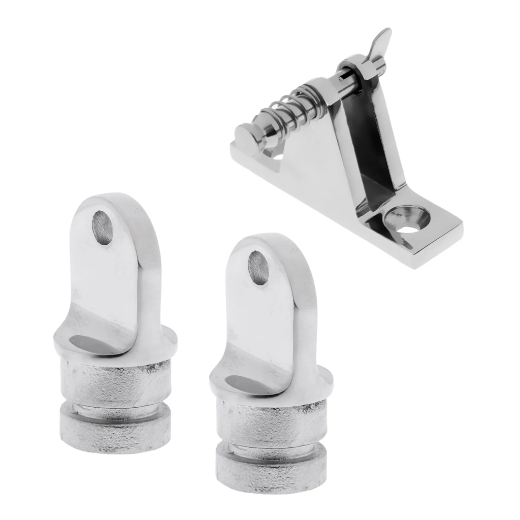 Boat Canopy Deck Hinge Removable Quick Release Pin & 2x 22mm Inside Eye End