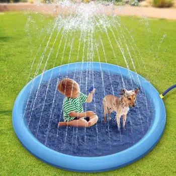 

Kid Pet Simulation Sea Level Outdoor Inflatable Splash Mat Water Spray Game Pad Connect the threaded connector of the mat hose