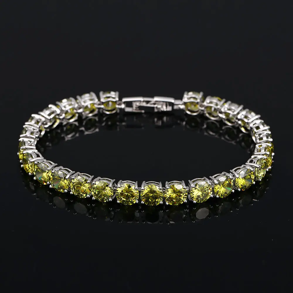 Оливковый зеленый цирконий Теннисный браслет-цепочка для мужчин Wo мужские ювелирные изделия медный материал золотой серебряный розовый цвет CZ браслет звено браслет