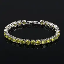 Оливковый зеленый цирконий Теннисный браслет-цепочка для мужчин Wo мужские ювелирные изделия медный материал золотой серебряный розовый цвет CZ браслет звено браслет