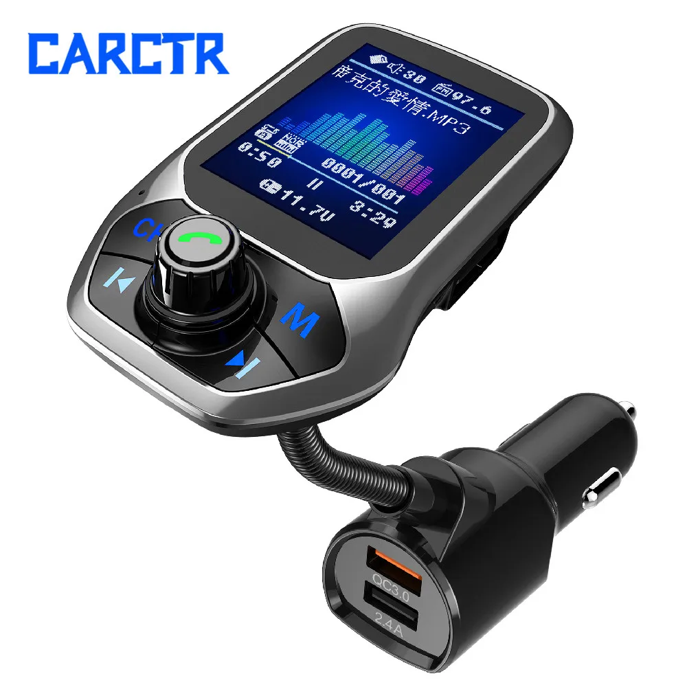 Car Bluetooth MP3 Audio Player Multifunction Dual USB Large Colorful Screen Display QC3.0 Vehicle Charger T43 | Автомобили и