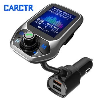 

Car Bluetooth MP3 Audio Player Multifunction Dual USB Large Colorful Screen Display QC3.0 Bluetooth Vehicle Car Charger T43