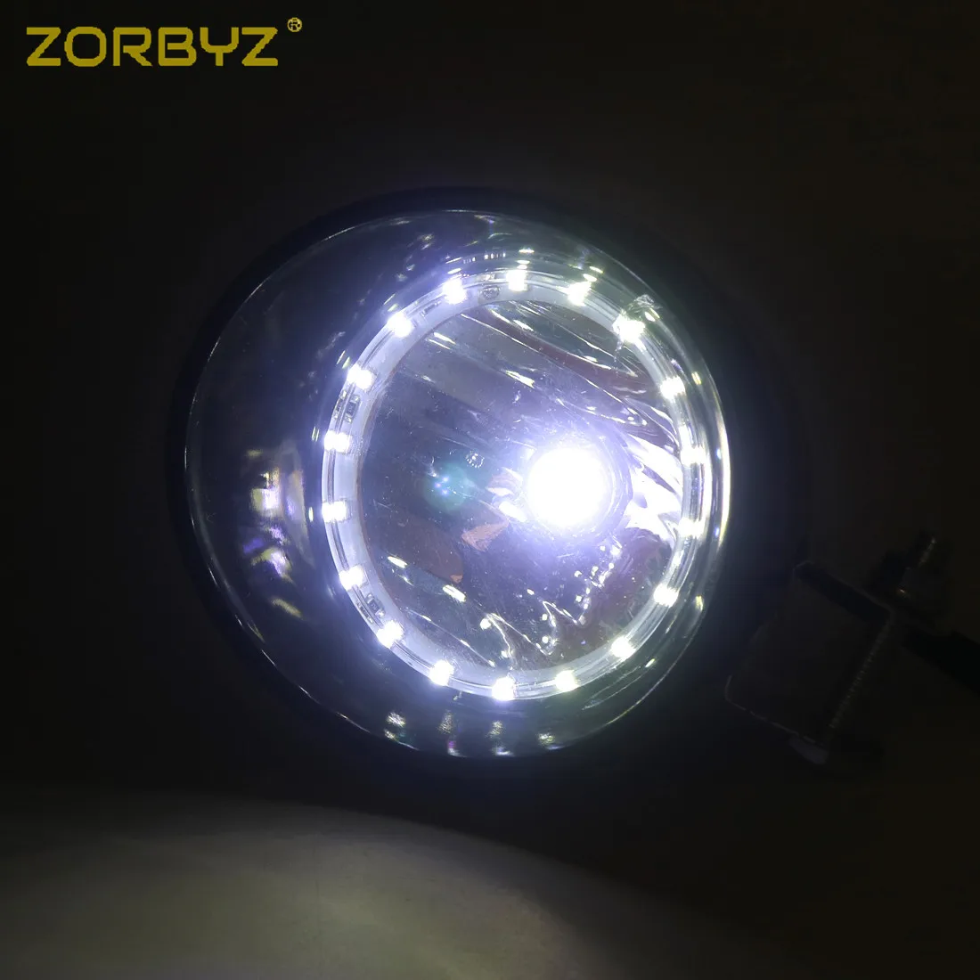 ZORBYZ хром ABS светодиодные пулевидные фары противотумансветильник с белым
