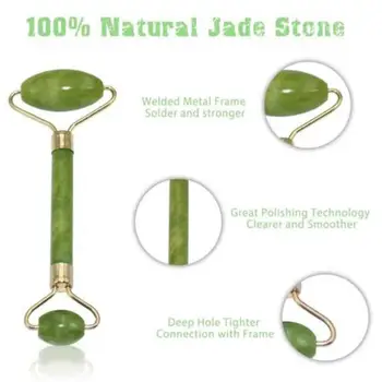 

2019 Natural Facial Roller Jade Stone Roller Face Beauty Massage Tools Face Lift Massager Kit With Jade Scraper 2019 hot SELLING