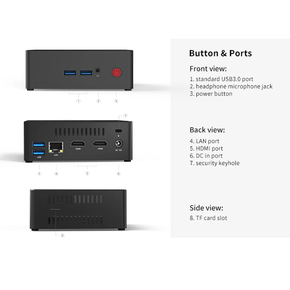 Beelink GeminiX55 Мини ПК IntelJ5005 64 бит 8GBDDR4 128 ГБ/256 ГБ Bluetooth 4,0 телеприставка mSATASSD USB3.0 LAN1000M Windows мини ПК
