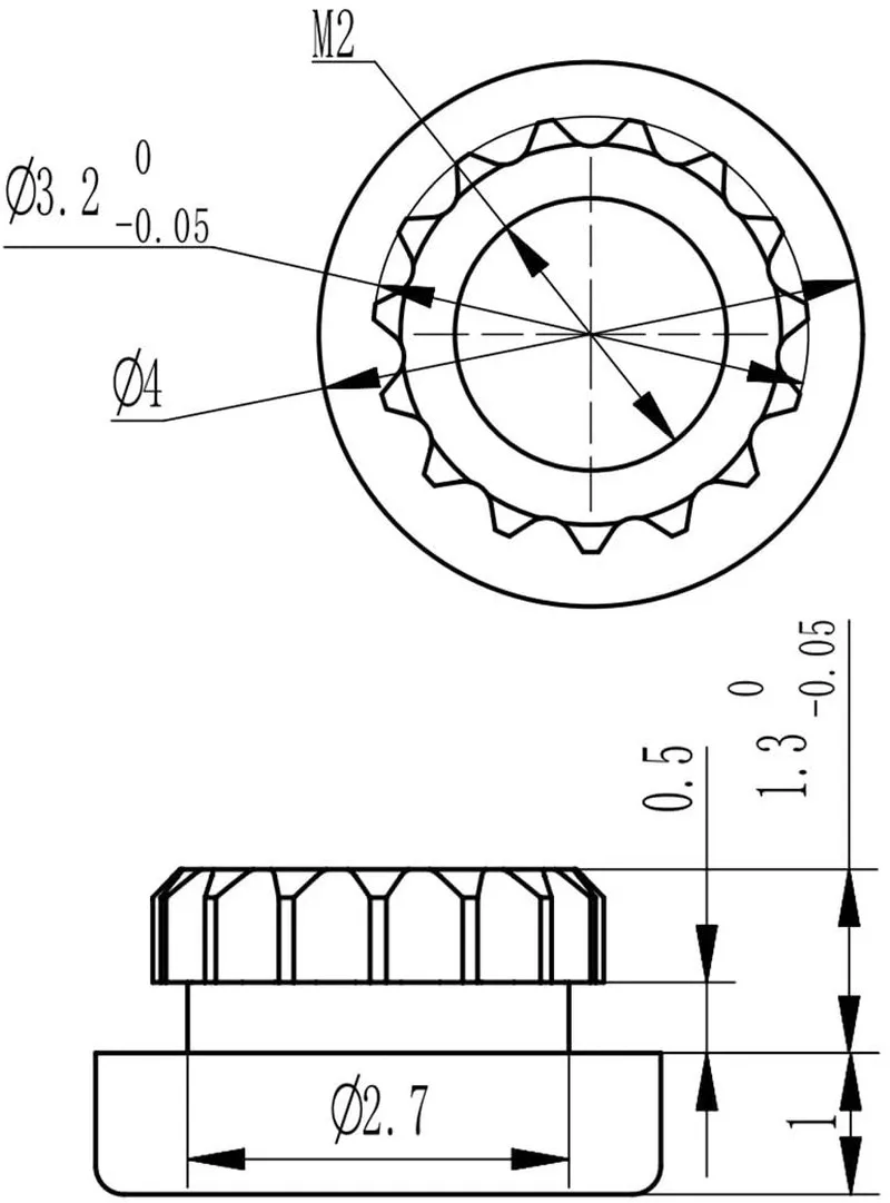 BETAFPV Black Clamping Nuts M2 for Toothpick Frame Like X-Knight 4-5