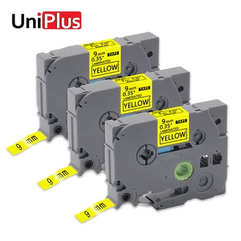 

UniPlus TZe-621 tze621 Yellow Label Maker for Brother tze PT TOUCH Label Printer tz621 9mm Black on Yellow Tapes 3PK Ribbons