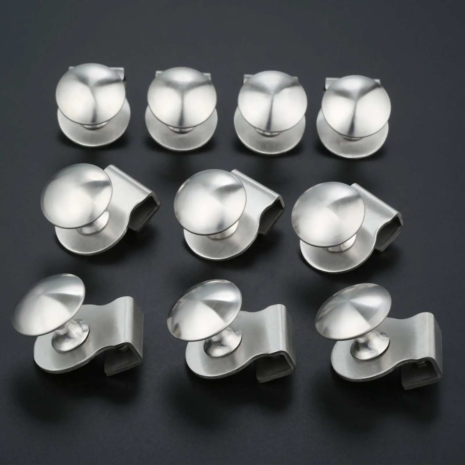 

10Pcs Stainless Steel Cabinets Glass Door Handle Clamp Clip For Glass Thickness 5-6mm Furniture Drawer Pull Knob No Drilling