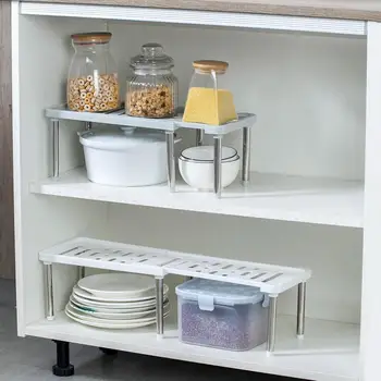

Extendible Kitchen Storage Rack Closet Shelf Dish Drying Rack Tableware Seasoning Bottles Holder Shelves Kitchen Sink Organizer