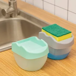 2in1 Soap Pump Dispenser With Sponge Holder Liquid Dispenser Container Hand Press Soap Organizer Kitchen Cleaner Sink Accessorie